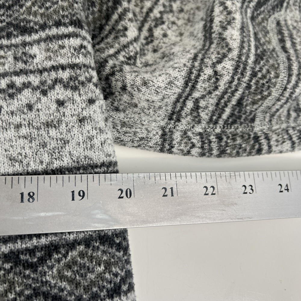The North Face Pullover Mens Large Gray Stripe 1/4 Zip Fleece Fair Isle Hiking - Picture 7 of 16